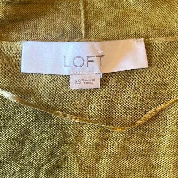 LOFT Womens XS Green Oversized Open Front Pockets Lightweight Tunic Cardigan - Picture 5 of 8